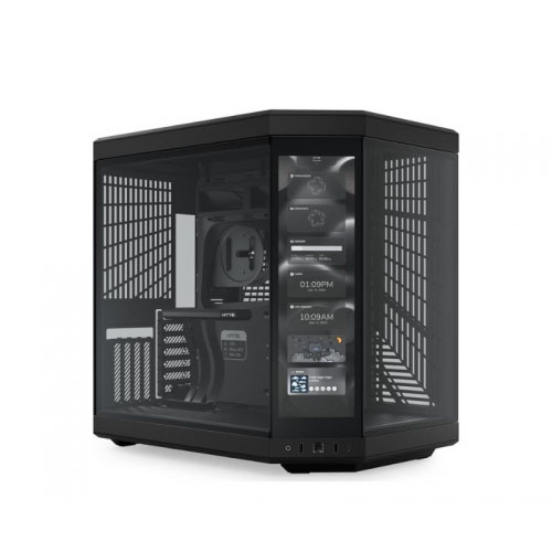 Hyte Y70 Touch Black - Modern Aesthetic Dual Chamber Atx Case With 14.1 Inch Integrated Lcd Touchscreen