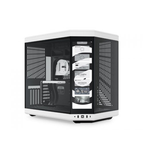 Hyte Y70 Touch Panda - Modern Aesthetic Dual Chamber Atx Case With 14.1 Inch Integrated Lcd Touchscreen
